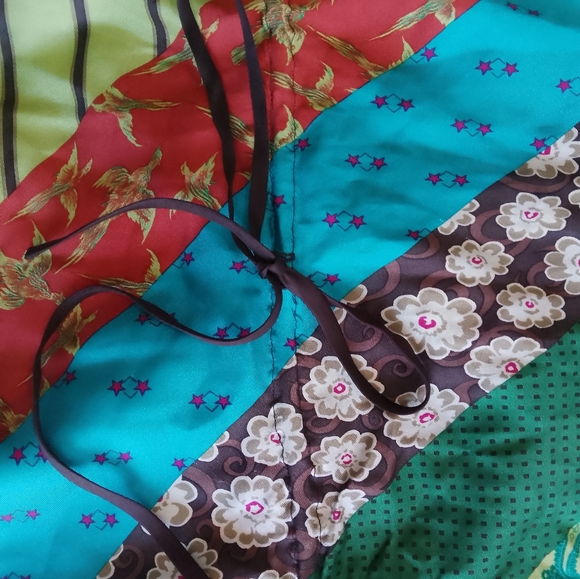 Y2K Multicolor Strappy Women's Top Silk Top - Picture 2 of 5